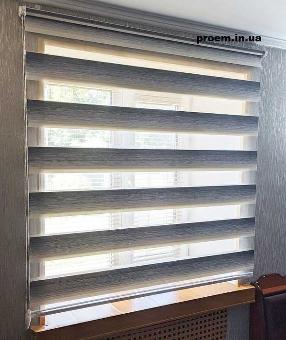 Жалюзі, рулонні штори День-Ніч, Тканинні ролети NEO 808 530x580 Гатне