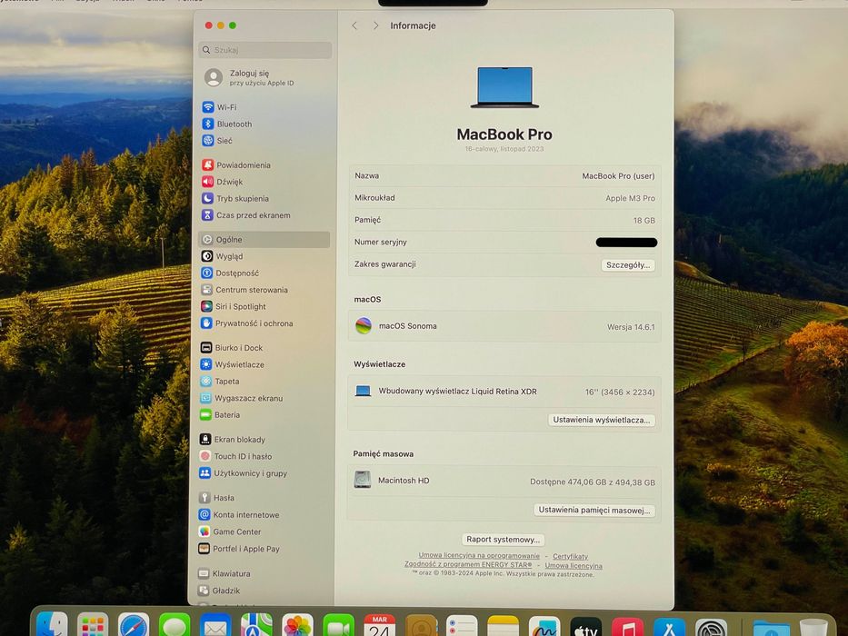 2023 MacBook Pro A2991 16" M3 PRO 18GB 512GB