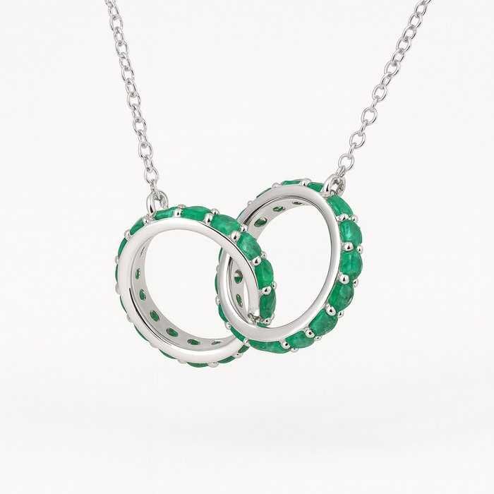 Colar Banhado a ouro Esmeralda - Banho de ouro 18K
