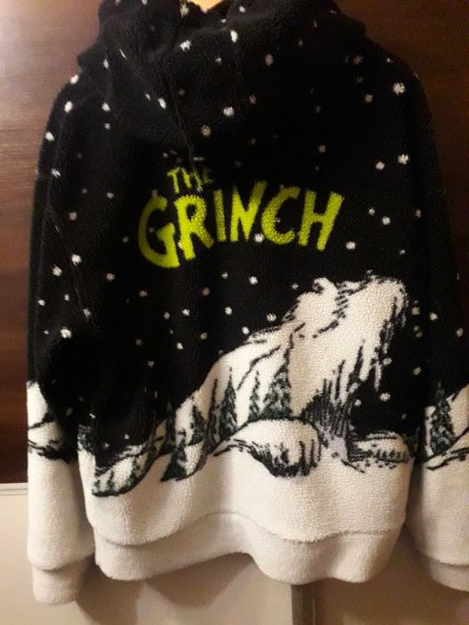 bluza z kapturem ocieplana grinch