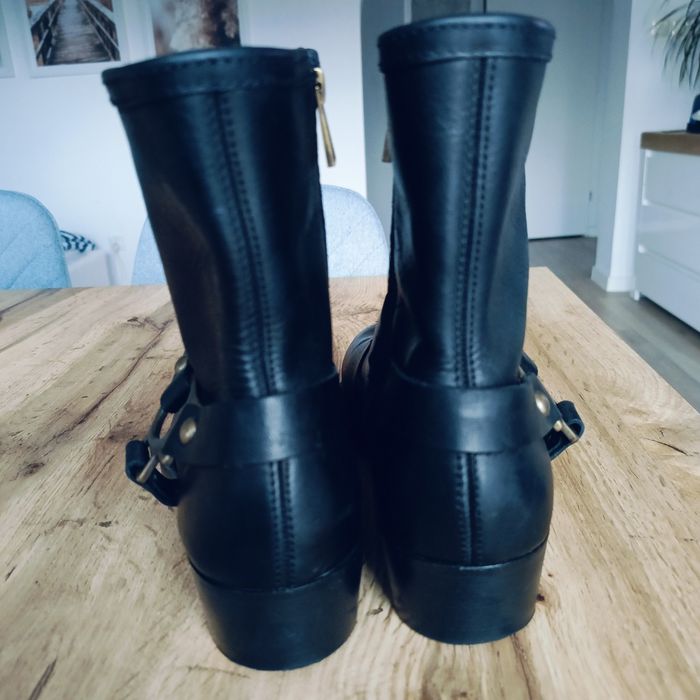 Botki belstaff czarne 40 skórzane