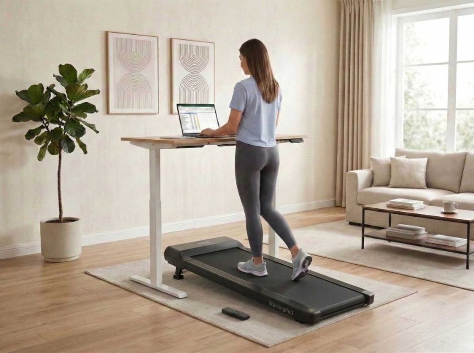Bieżnia Elektryczna Pod Biurko 136kg Nachylenie Bluetooth