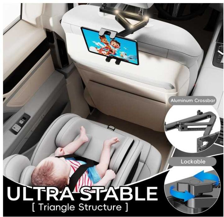 Uchwyt na tablet na zagłówek samochodowy Peastrex