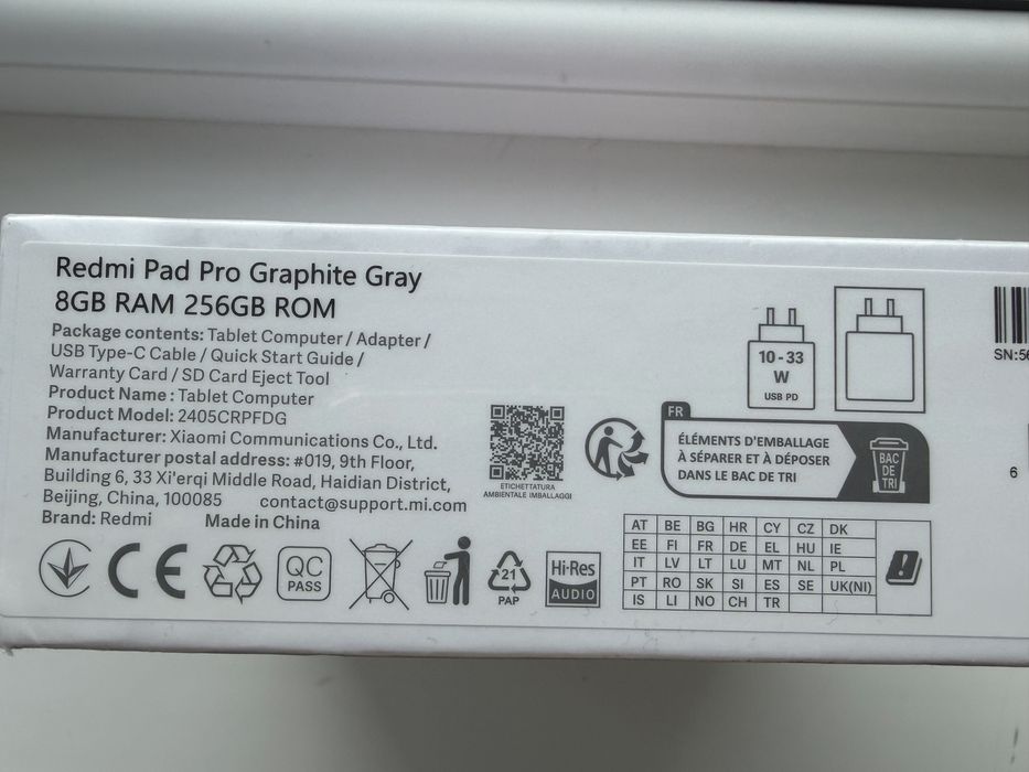 Планшет Xiaomi Redmi Pad Pro 5G 8/256GB Graphite Gray