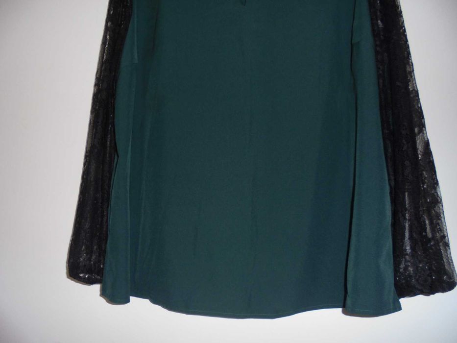 camisola de senhora cor verde com renda