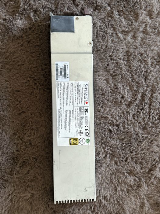 Блок живлення Supermicro 720W 1U Redundant Power Supply (PWS-721P-1R)
