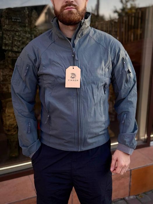Куртка-вітровка тактична YINREN PRIME Shadow Grey®️ Сіра військ