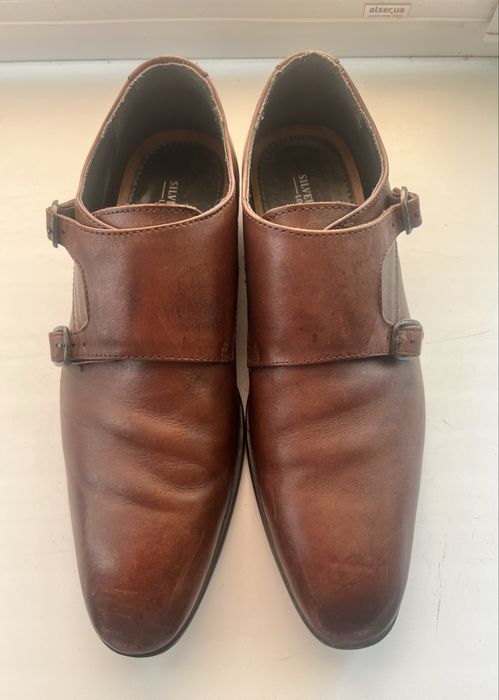 Классические мужские кожаные туфли монки (Англия).