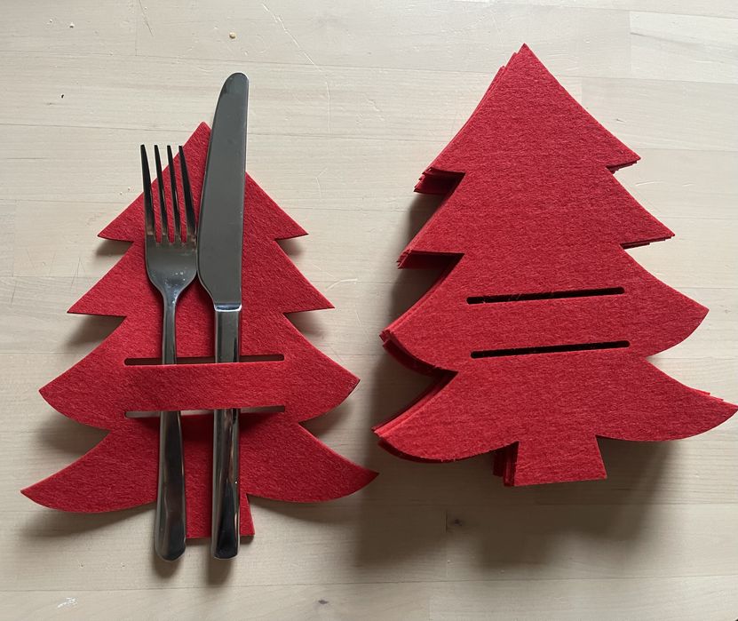 Choinka z filcu na sztućce  12 sztuk