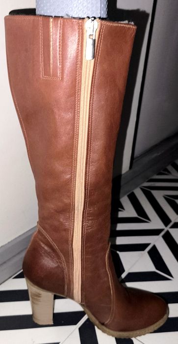 Kozaki skórzane ocieplane