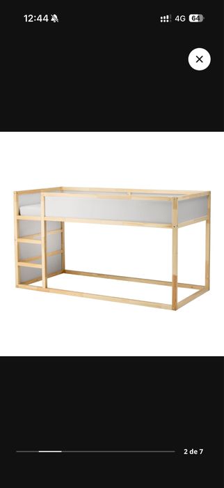 Cama + colchao crianca reversivel para beliche