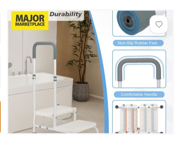 Stopień do wanny z uchwytem 2 stopnie