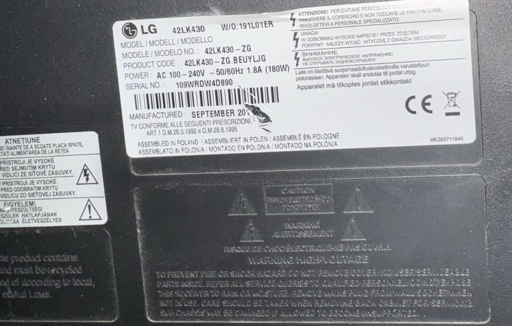 Telewizor tv  LG 42 cale lg42lk430