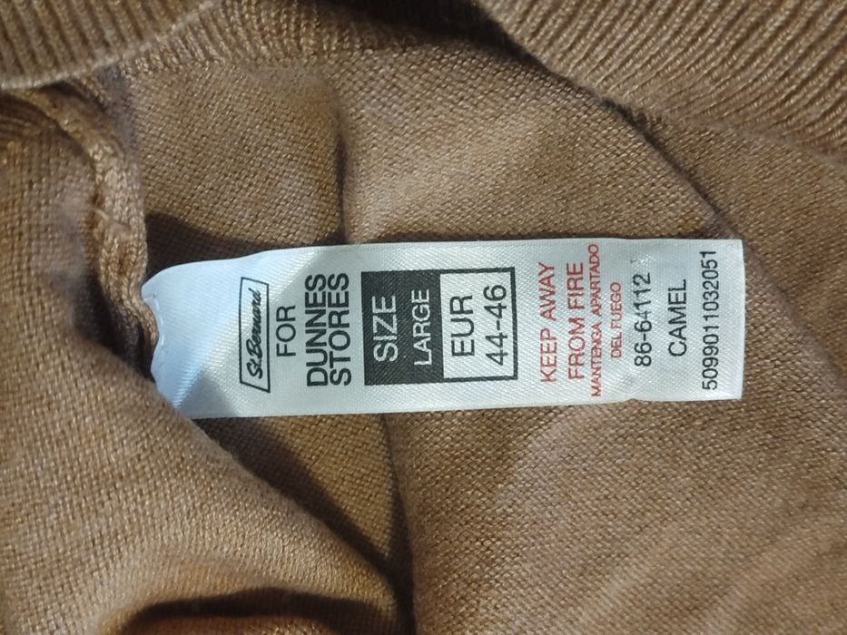 Nowy brązowy camelowy golf Dunnes L 40
