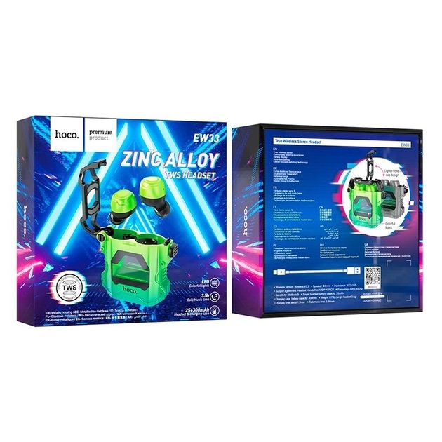 Беспроводные наушники Hoco EW33 Interstellar TWS зеленый