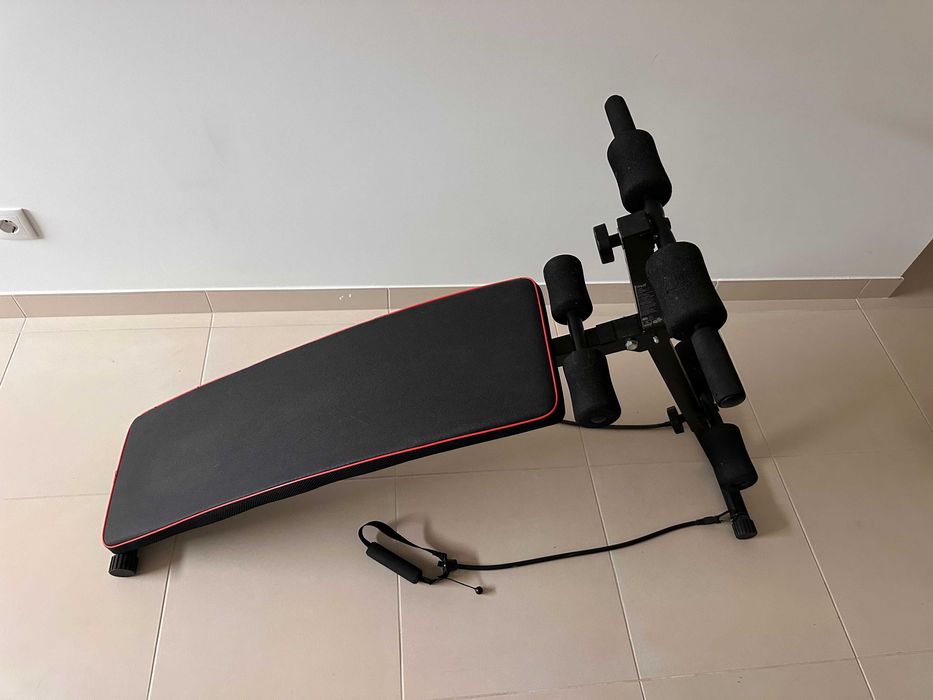 Banco de treino Musculação Abdominais dobravel com extensao muscular