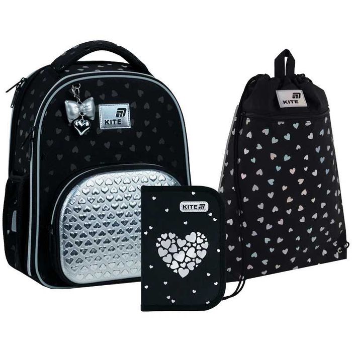 Рюкзак шкільний каркасний Kite Education Black&Silver K26-556M-2