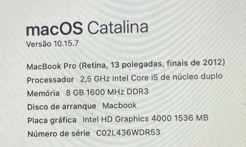 MacBook Pro Retina 13” (Final 2012) Intel i5 | 8GB RAM | SSD 500GB