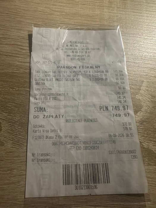 Sprzedam tablet Lenovo Tab z etui – stan bardzo dobry, wszystko działa!