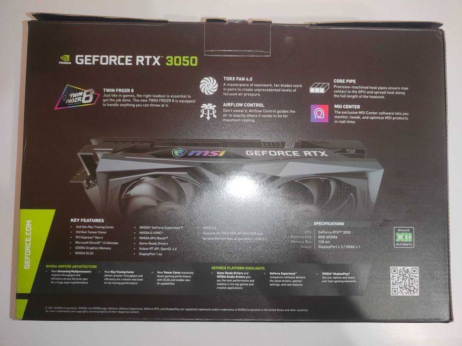 MSI GeForce RTX 3050 GAMING X 8192MB