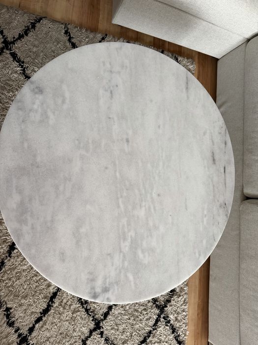 Stolik kawowy marmur 80 cm okrągły