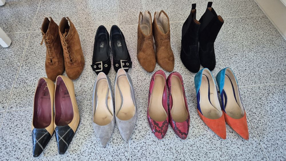 Lote sapatos e botas senhora 36 e 37 usados