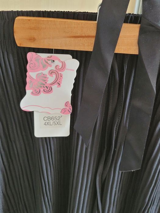 Szerokie spodnie bawełniane z gumką 4XL/5XL czarne plus size