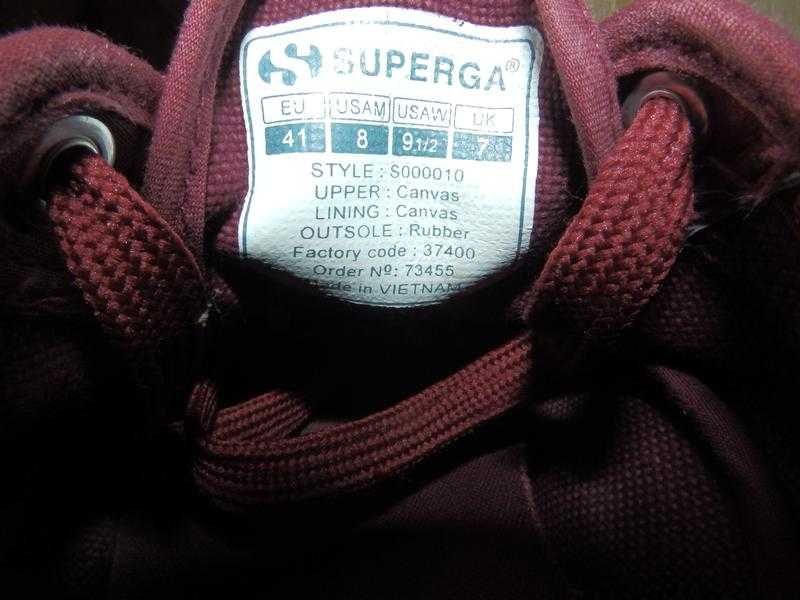 Кроссовки , кеды superga classic burgundy