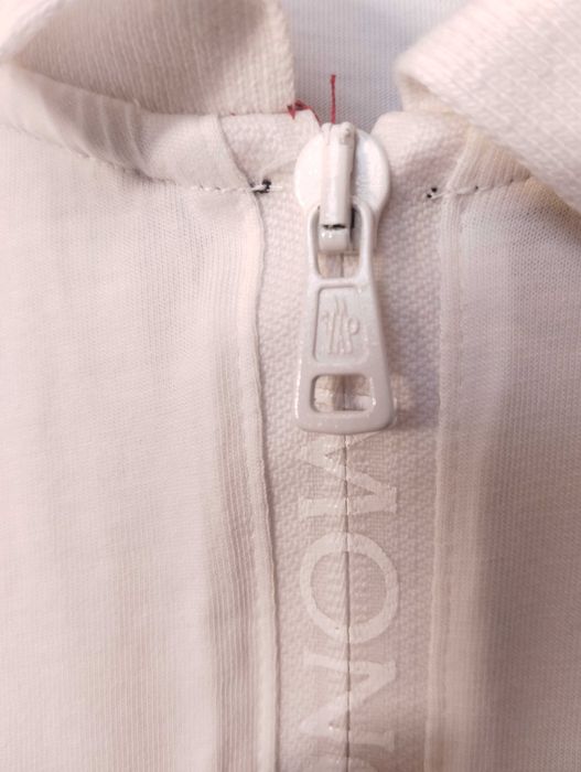 Białe Polo Moncler z zamkiem XL
