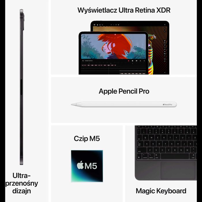 NOWY Apple iPad Pro 13 M5 512GB Wi-Fi Space Black GW-12MSC! FV23% +APPLE PENCIL!
