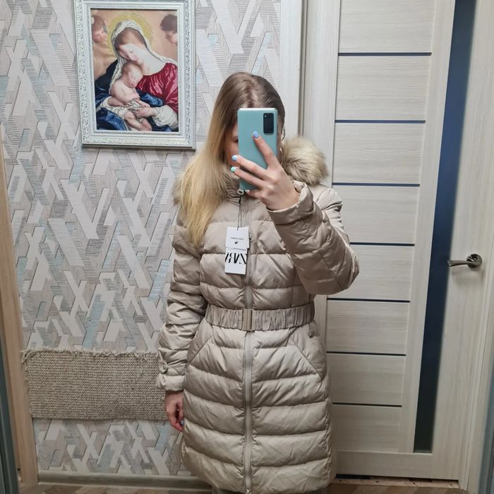 Зимний пуховик Zara, куртка Zara, пальто Zara