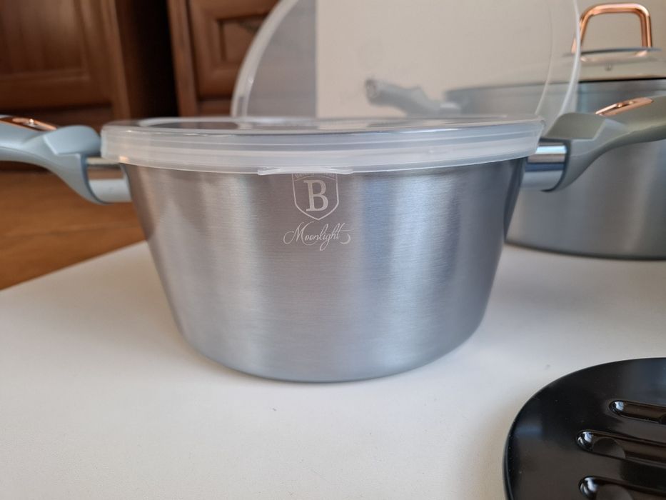 Berlinger Haus Moonlight zestaw garnków BH-7033 szaro-błękitny 10sztuk