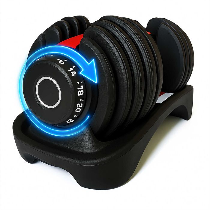 Regulowany hantel 2w1 PREMIUM 2,5-24 kg magnetyczna HANTLA ŻELIWNA