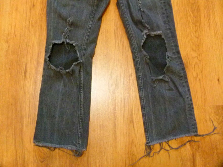 TopShop spodnie jeans MOM szare dziury wysoki stan rozmiar XS 34