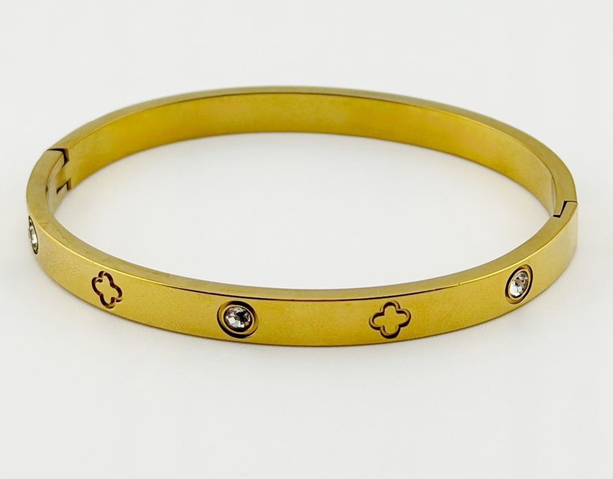 Pozłacana Bransoletka Clover Bangle