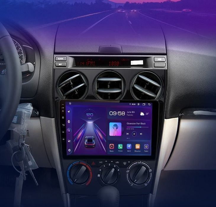 Mazda 6 2004-2007 – Radio Android 15 9" CarPlay Android Auto 2GB/32GB GPS Nawigacja Stacja Multimedialna WiFi Bluetooth PL