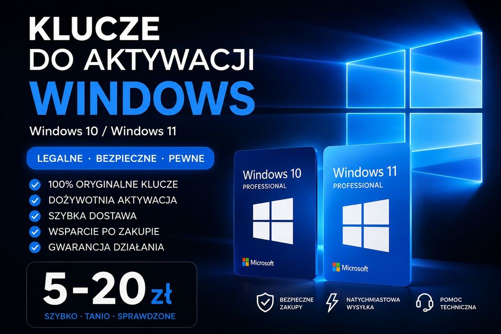 Tanie 100% działające klucze Windows 10/11 do aktywacji!