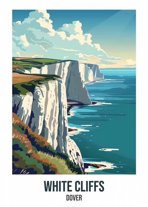 Plakat 50x70cm White Cliffs, Dover