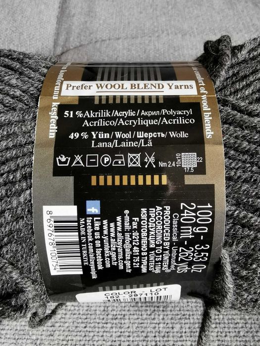 2 x włóczka 100g błękitna i szara