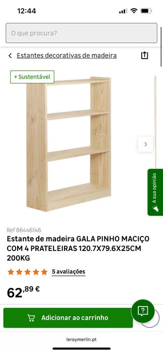 Estante GALA pinho Leroy Merlin