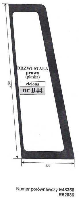 Case 580, 590 K/LE/SLE/SUPER LE/LXT szyba drzwi prawa  B 44