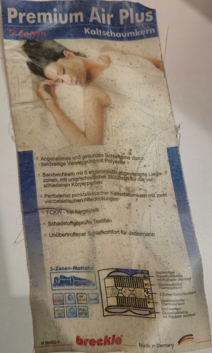 Матрац/матрас Breckle  ортопедичний двоспальний безпружинний 200х160