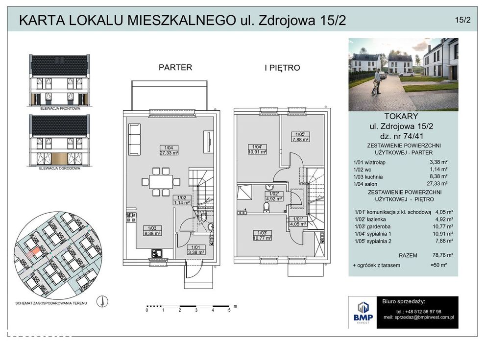 Mieszkanie dwupoziomowe z tarasem i ogrodem