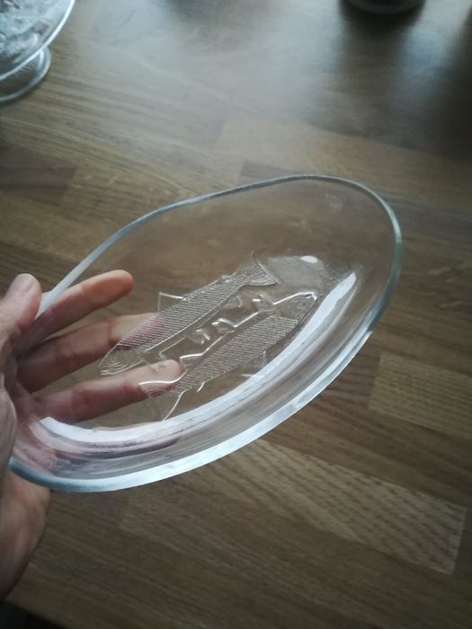 Półmisek szklany na rybę, śledzie