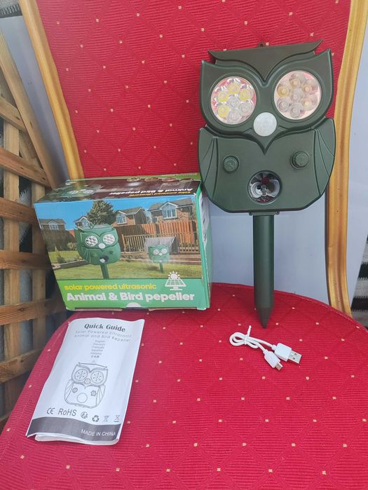 Odstraszacz Solarny ultradźwiękowy zwierząt ptaków na ptaki krety LED