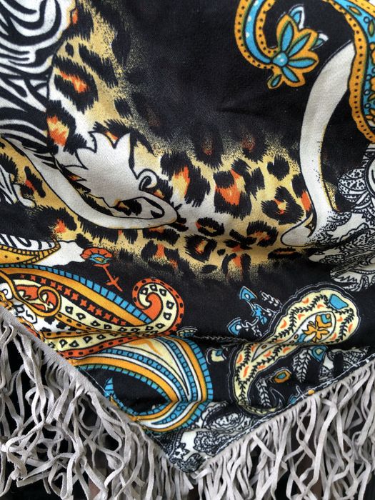 Duża dwustronna chusta szal orient etno boho russian panterka