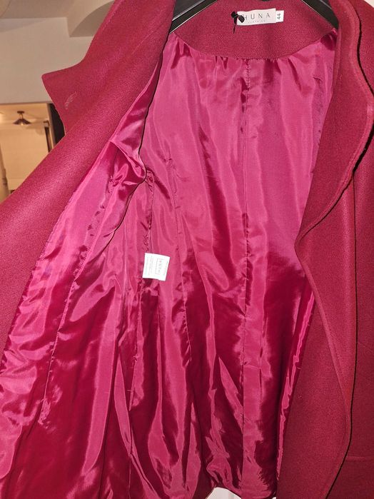 Płaszcz HUNA Czerwony/Bordowy 44