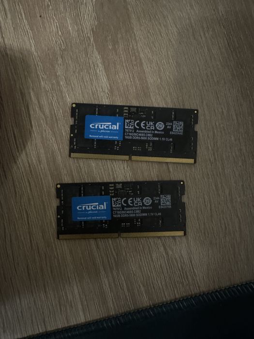 Crucial 32 2x16GB DDR5 5600MHz SODIMM Оперативна пам'ять для ноутбука