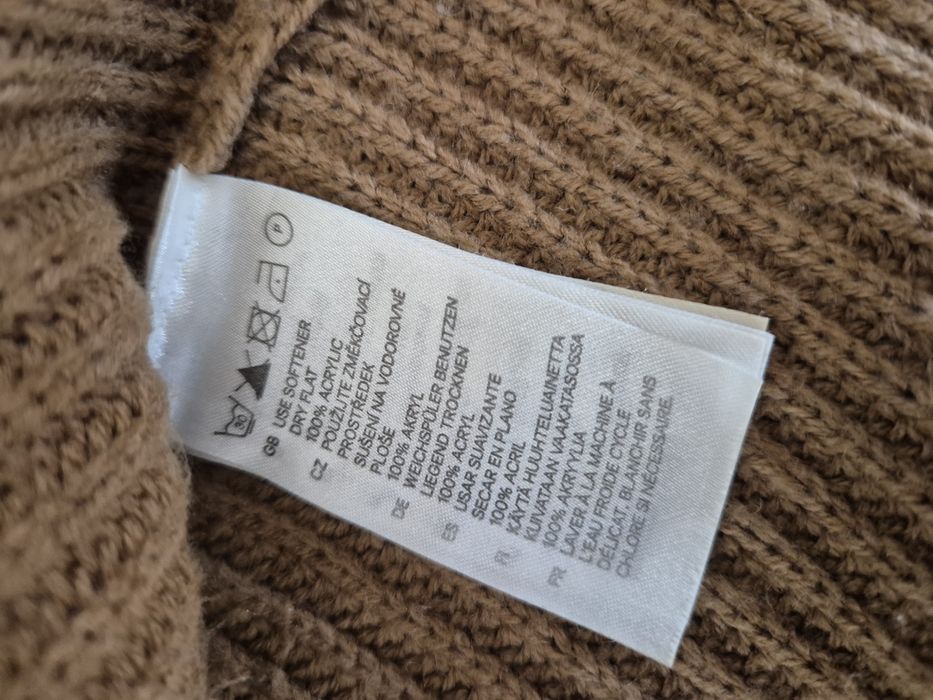 Sweter poncho camel