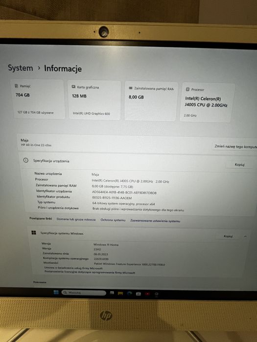 Komputer HP All-in-One 22-c0xx - od nowości, darmowa dostawa Warszawa